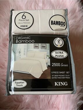BAMBOO Organic Ultra Plush King Sheet Set - Cream